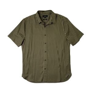 Vince Shirt Mens S Small Classic Fit Striped Button Up Short Sleeve Pocket